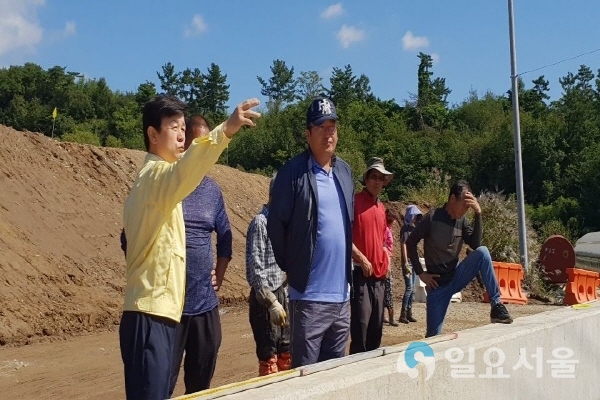 태풍 피해지역 현장방문 점검에 나선 조규일 진주시장 @ 진주시 제공