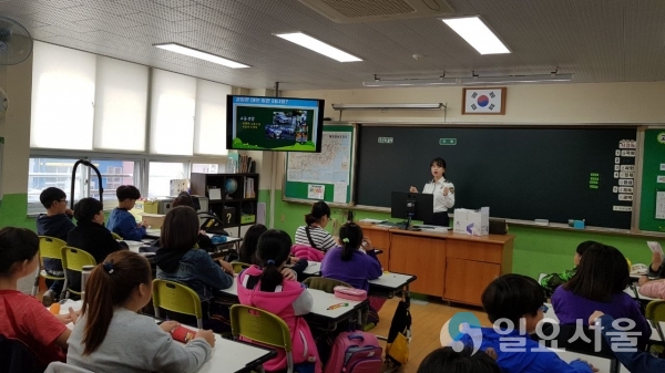 진주경찰서 정촌초 교통안전교육 @ 진주경찰서 제공