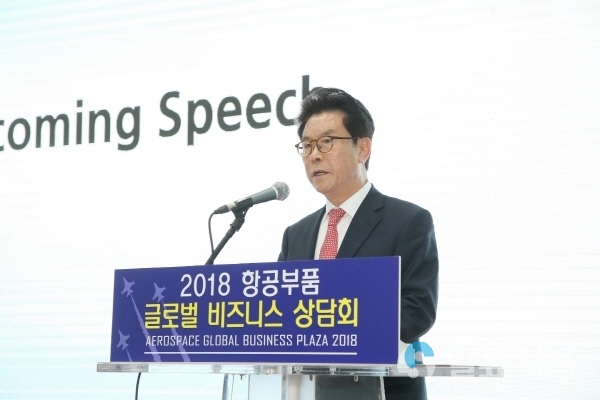 글로벌 비즈니스 상담회서 송도근 시장의 인사말 @ 사천시 제공