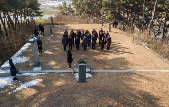 장성군 공직자 백비 참배 모습