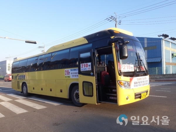 삼성교통 파업사태로 대체 투입된 전세버스