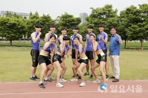 영남대 육상부가 제48회 전국종별육상대회에서 금 3개, 은 2개, 동 1개를 획득했다. 사진제공=영남대학교