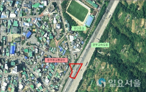 중부동 교통광장 위치도 © 양산시 제공