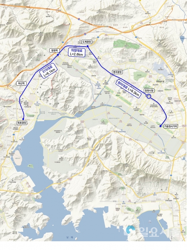 BRT 도입 검토 구간 © 창원시 제공