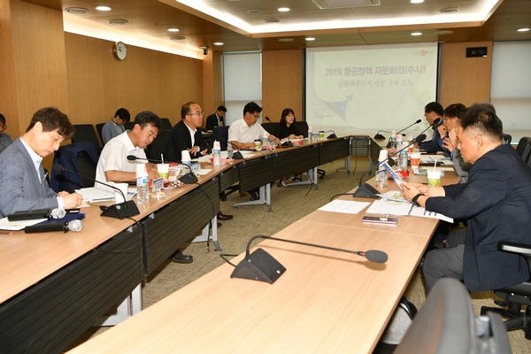 경북도가 통합신공항 공항계획, 공항신도시, 공항물류단지, 관광․산업단지 조성 등 배후단지건설과 광역교통망 계획의 검토를 위해 지난 21일 도청 회의실에서 윤종진 행정부지사 주재로 ‘2019년 제2차 경상북도 항공정책 자문회의’를 가지고 있다.