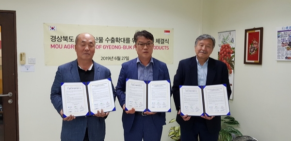 김종수 농축산유통국장이 경북통상(사장 박순보)과 함께 현지 바이어를 직접 방문하는 정성을 보이면서, 현장에서 계약이 성사돼 진행하게 돼 신규 시장개척에 성공한 싱가포르와 태국시장에도 7월 첫 주부터 수출을 개시한다.