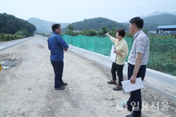 구무영 진해구청장 도시계획도로 개설현장 점검     © 창원시 제공
