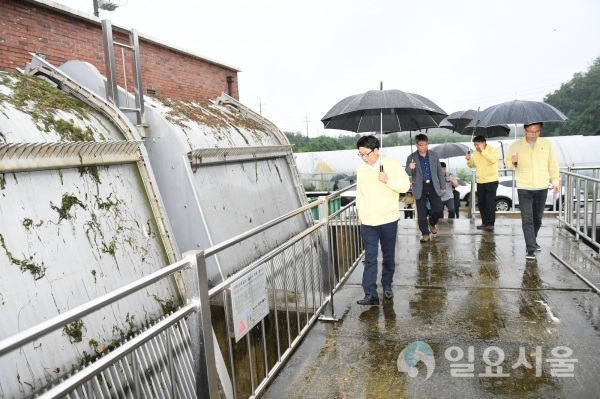 최종환 파주시장, 기상특보 대처상황 및 배수펌프장 점검
