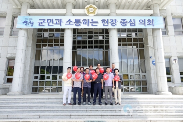 산청군의회 닥터 헬기 소생 캠페인 © 산청군 제공