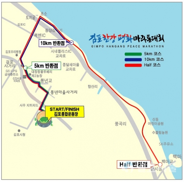 제7회 김포한강평화마라톤대회 코스