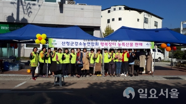 함양산청축협 앞마당에서 열린 산청군강소농연합회 첫 안심 직거래 장터 @ 산청군 제공