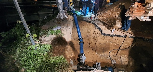 울진군 상하수도시설 복구현장.