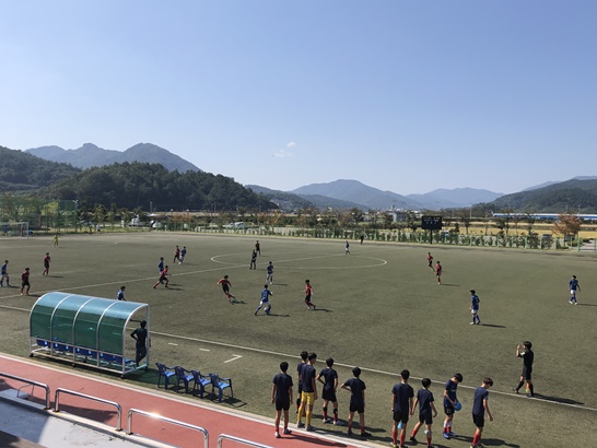 전라남도 보성군에서 열린 축구전지훈련의 모습