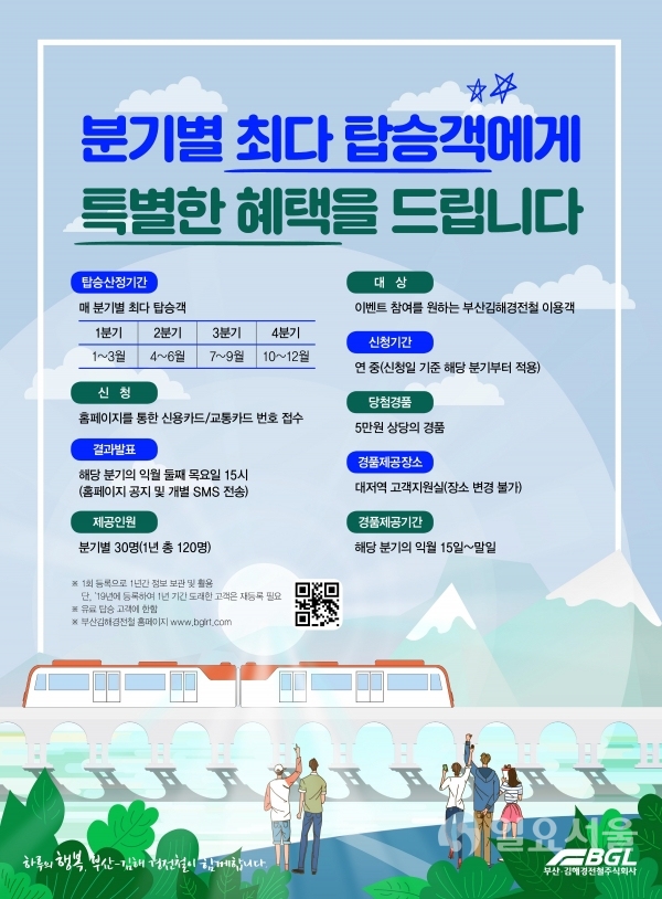 최다탑승고객 이벤트 포스터 @ 부산김해경전철 제공