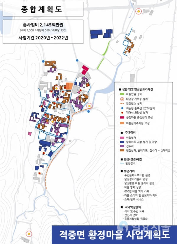 적중면 황정마을 사업계획도 @ 합천군 제공