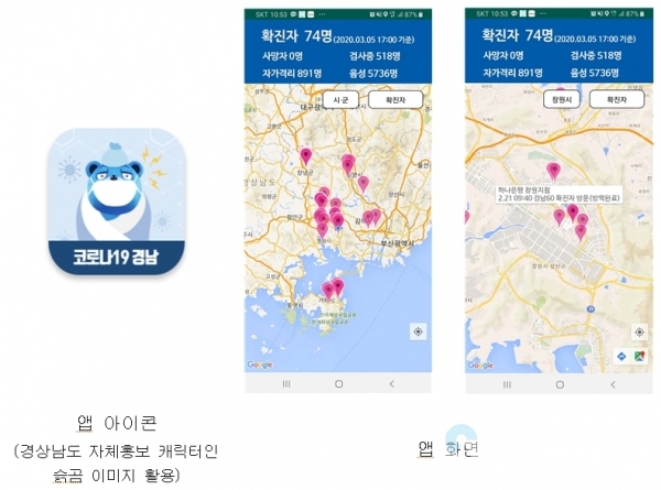 ‘코로나19 경남 앱’ 이미지 @ 경상남도 제공