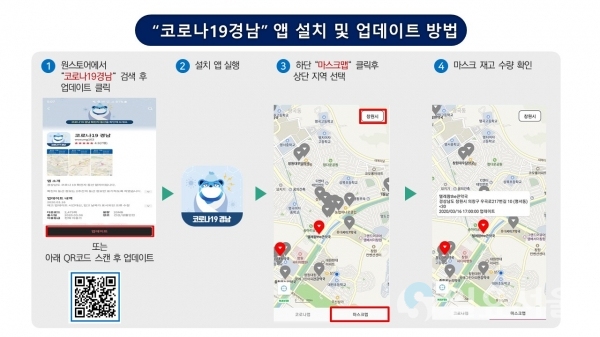 '코로나19' 경남 앱 설치 및 실행방법 @ 경상남도 제공