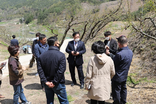 전남 곡성군의회 과수 저온 피해 현장 점검