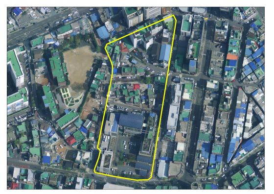 송림1지구 지적재조사사업 지구위치도