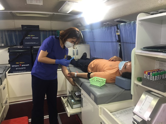 전남 나주시 남평읍에서 광주전남혈액원의 생명나눔 헌혈 행사가 열렸다.