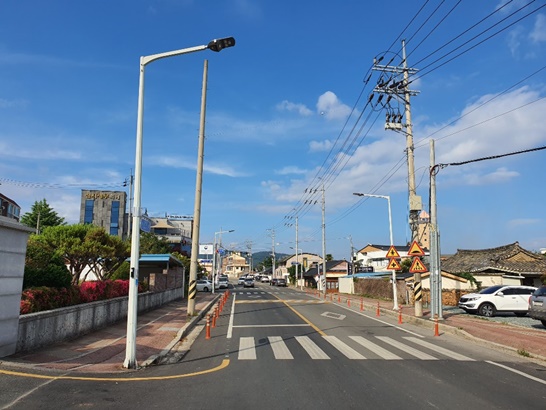 탐진로 일대 설치된 LED 가로등