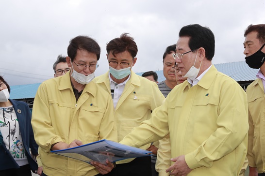 집중 호우피해 침수지역 현장점검(보성군 득량원 해평리 일원)