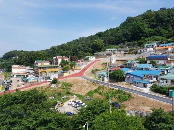 6.16 보도자료 사진(보문1구역 도로개설 공사 완료 전경)