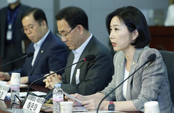 허은아 미래통합당 의원이 10일 서울 여의도 국회의원회관에서 열린 싸이월드 이용자 데이터 보호를 위한 간담회에서 인사말을 하고 있다. 2020.07.10.[뉴시스]