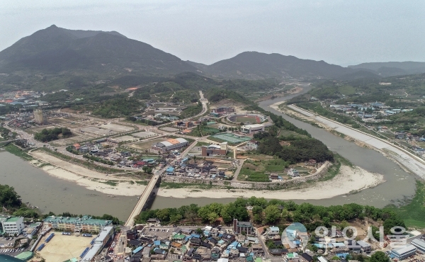 산청군 동의보감 시오리길 관련 경호강 항공촬영