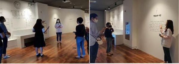 ‘이발소 풍경’전시해설은 인천시립박물관에서 이번 전시에 대한 교육을 마치고 일정한 수준의 지식을 쌓아 선발된 자원봉사자들에 의해 진행하고 있다