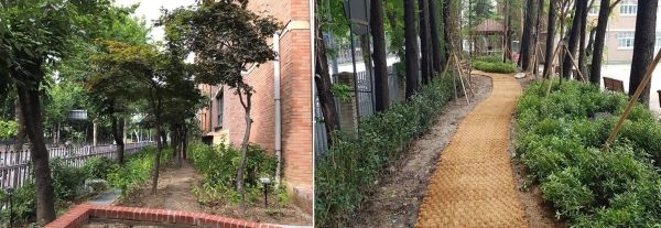 왼쪽부터 청학∙연수중학교 명상숲