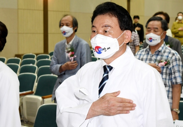 15일 기독교연합봉사회관에서 열린 4.1독립만세운동 재현행사에 참석한 박용갑 중구청장