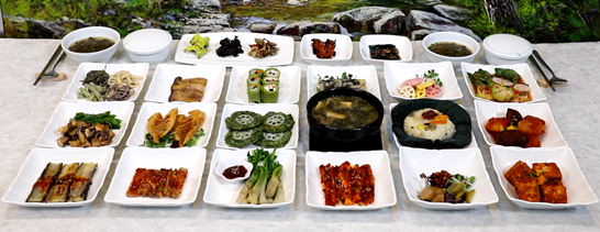 산사음식 모습