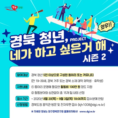 경북 청년, 네가 하고 싶은 거 해! 시즌2 포스터.
