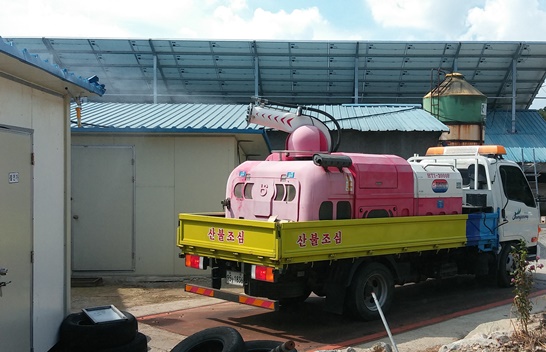 장성군이 폭염으로 인한 가축 피해 예방에 힘을 썼다.