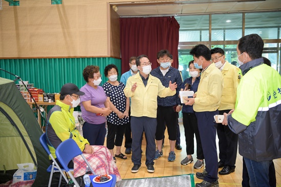 월전면 이재민 방문 현장