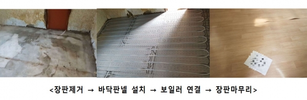 바닥공사 모습