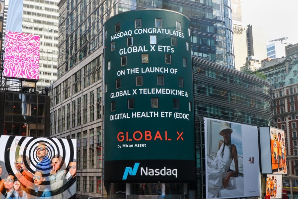 나스닥 전광판_Global X EDOC ETF