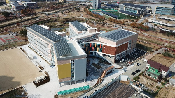 내년 3월 1일 신설되는 김천 운남중학교 전경.