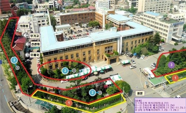 리모델링 공사 전 옛 충남도청사 전경