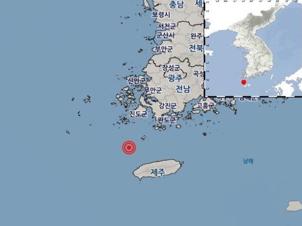 기상청은 27일 오전 1시 10분경 제주 제주시 북서쪽 52㎞ 해역에서 규모 2.5의 지진이 발생했다고 밝혔다. [사진=기상청 홈페이지]