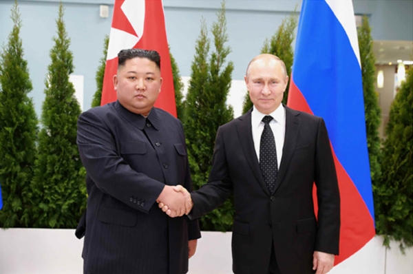 김정은 북한 국무위원장과 푸틴 러시아 대통령 [뉴시스]