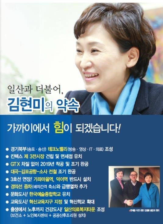 2016년 20대 총선 당시 더불어민주당 김현미 의원 주요 공약