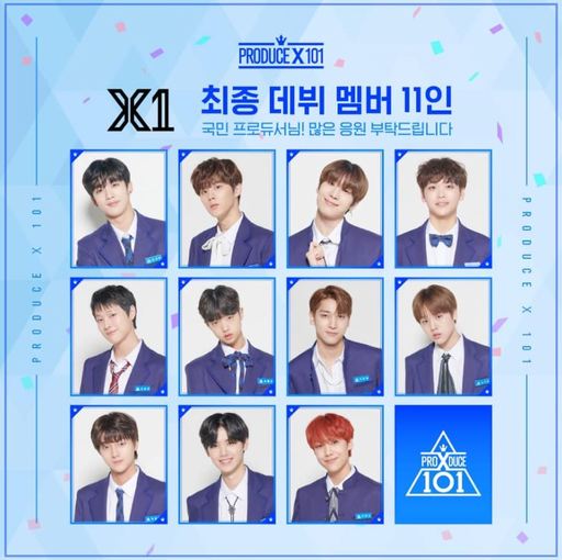 ‘프로듀스X101’ 프로젝트 그룹 ‘X1’ 멤버 11명. [사진=엠넷 제공]