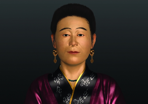 경산시가 18일 영남대학교와 함께 복원한 1500년 전 고대 압독국 귀족 여인의 얼굴.