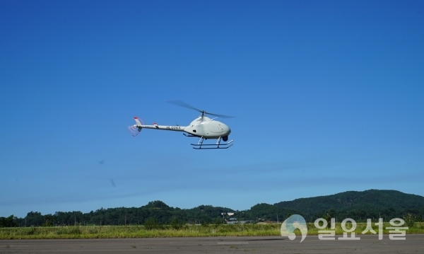 초도비행 중인 민수 무인헬기  © 한국항공우주산업(주) 제공
