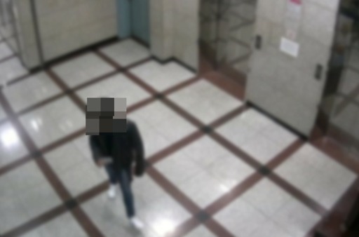 지난 22일 경기도 일산동구의 한 상가 건물 CCTV에 무차별 폭행을 저지른 용의자가 찍힌 모습. [뉴시스]