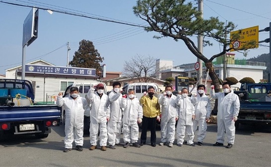 장흥군 관산읍 이장협의회가 코로나19 감염증 총력 대응에 나섰다.