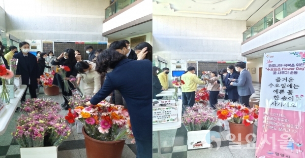 25일, 밀양시청 중앙 로비에서 열린 “수요일은 Flower day" 행사 사진 @ 밀양시 제공