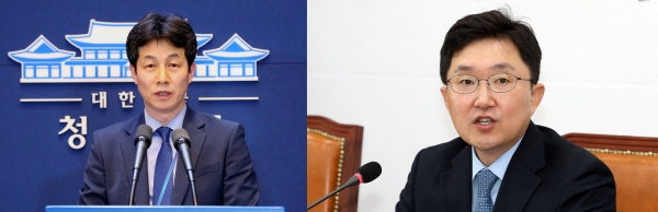 서울 구로을에 출마하는 윤건영(왼쪽) 더불어민주당 후보와 김용태 미래통합당 의원 [뉴시스]